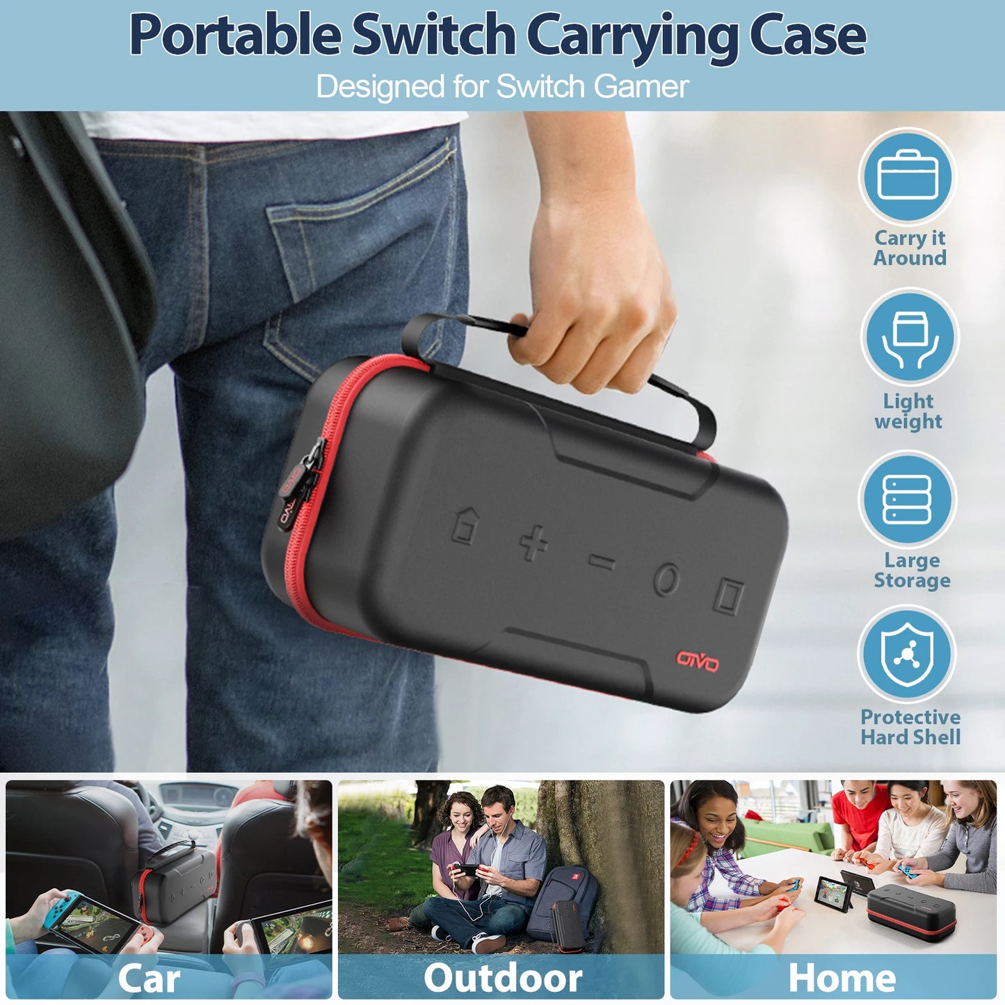 Console King™ – Sac de Transport Grande Capacité pour Nintendo Switch, Switch OLED & Switch Lite | Étui de Protection Étanche & Anti-Rayures