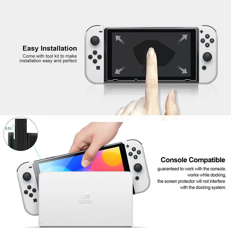 Console King™ – Lot de 2 Protections Écran en Verre Trempé 9H pour Nintendo Switch, Switch OLED & Lite | Ultra-Clair & Anti-Rayures