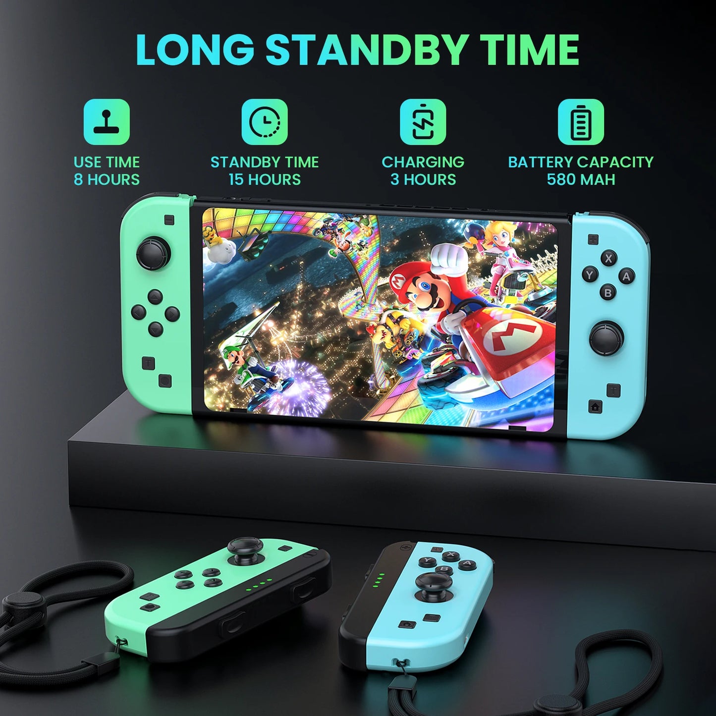 Console King™ – Joy-Cons Sans Fil pour Nintendo Switch, iOS, Android & PC | Joystick Bluetooth avec Turbo & Contrôle Précis