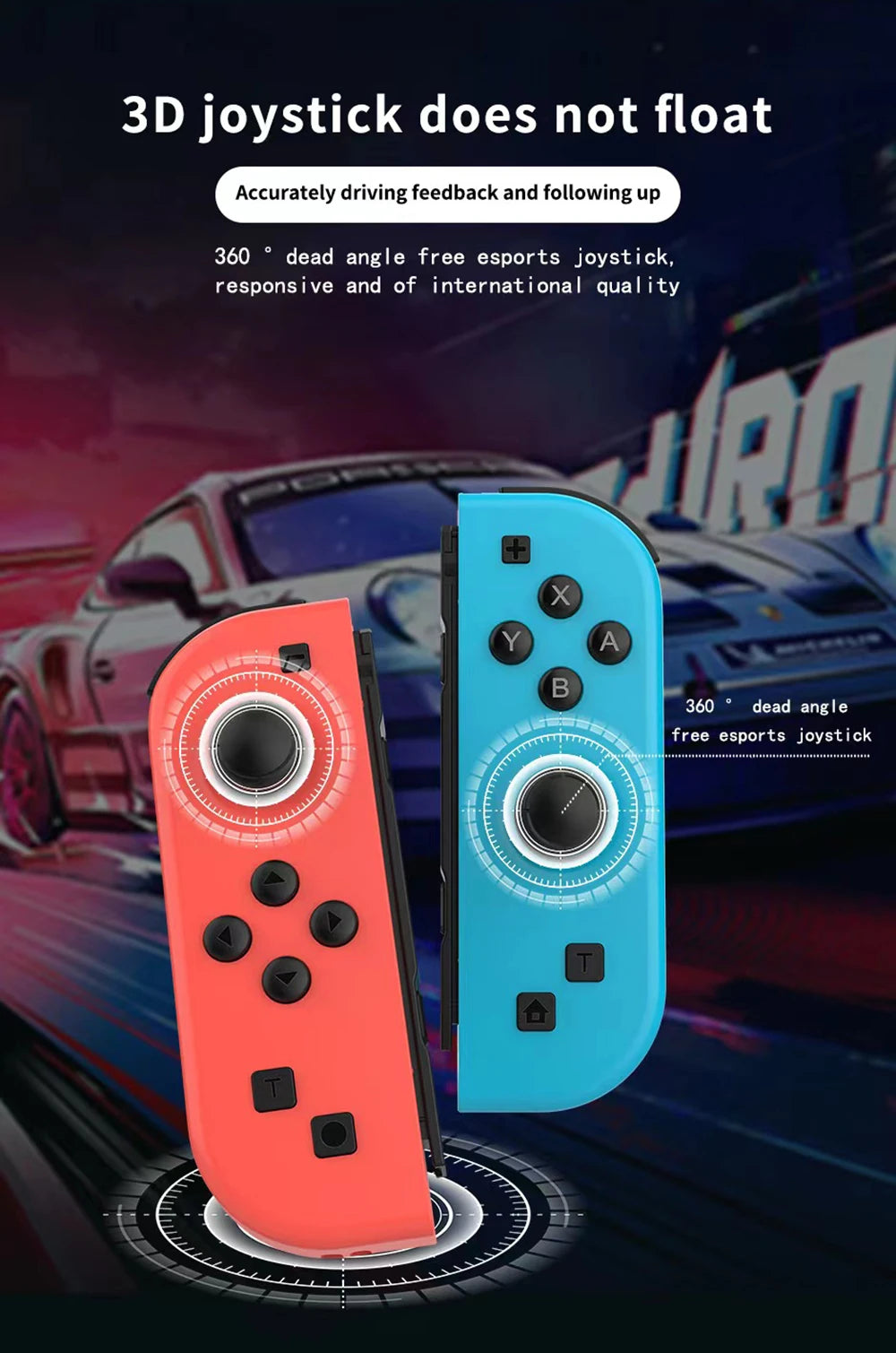 Console King™ – Joy-Cons Sans Fil pour Nintendo Switch, iOS, Android & PC | Joystick Bluetooth avec Turbo & Contrôle Précis