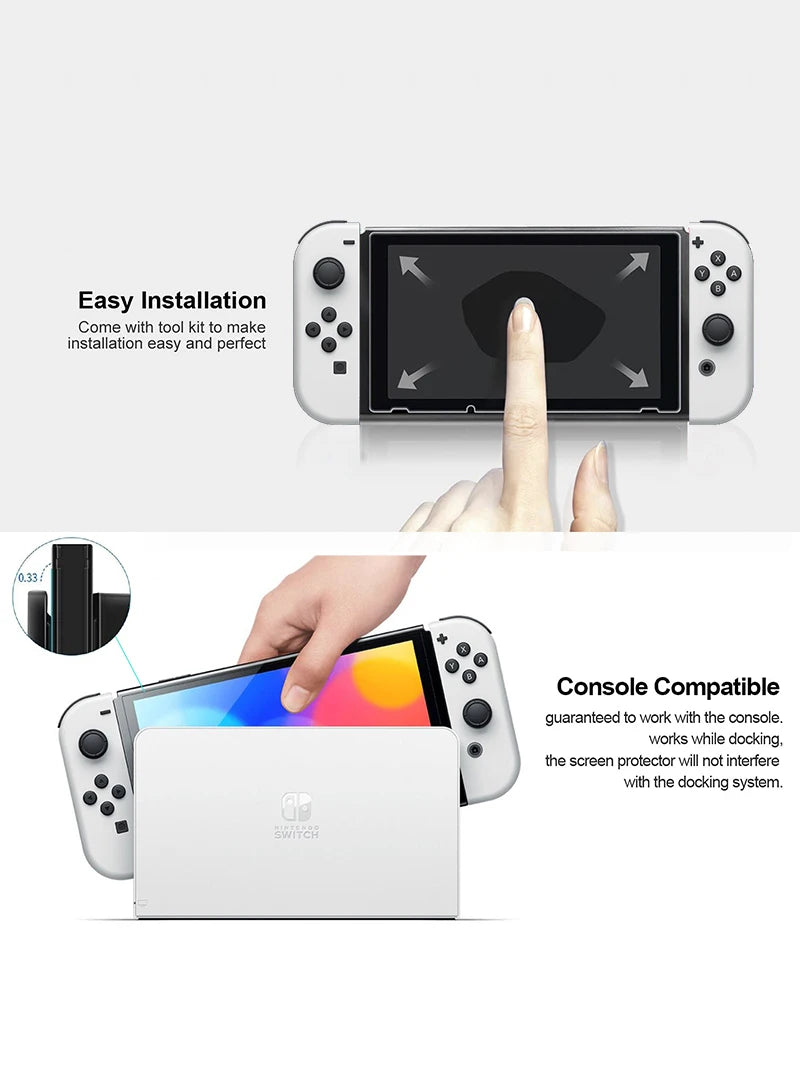 Console King™ – Lot de 2 Protections Écran en Verre Trempé 9H pour Nintendo Switch, Switch OLED & Lite | Ultra-Clair & Anti-Rayures