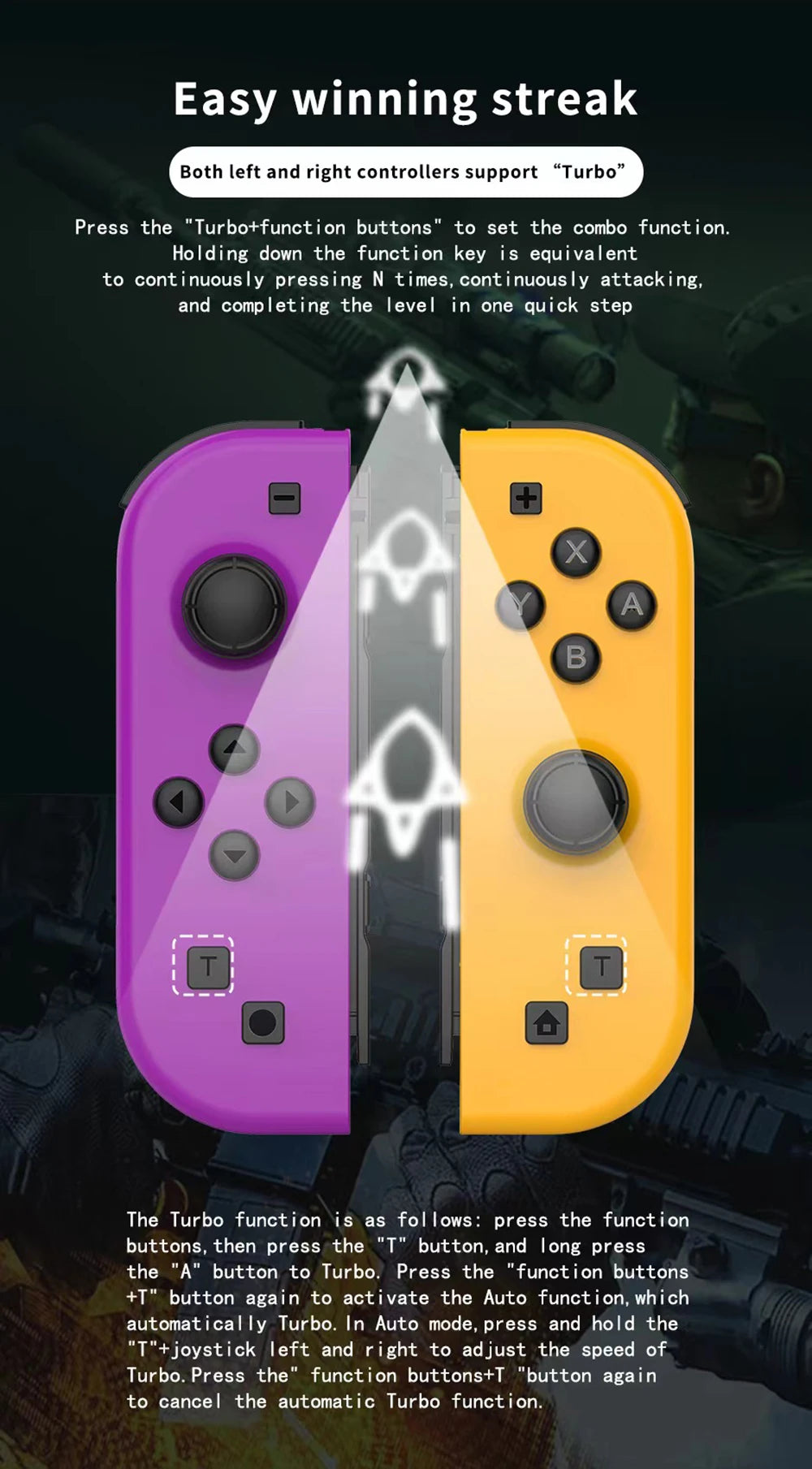 Console King™ – Joy-Cons Sans Fil pour Nintendo Switch, iOS, Android & PC | Joystick Bluetooth avec Turbo & Contrôle Précis