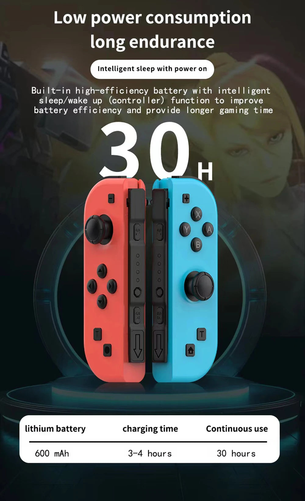 Console King™ – Joy-Cons Sans Fil pour Nintendo Switch, iOS, Android & PC | Joystick Bluetooth avec Turbo & Contrôle Précis