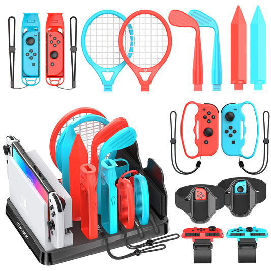 Console King™ – Kit d'Accessoires Sport & Rangement Tout-en-Un pour Nintendo Switch & OLED